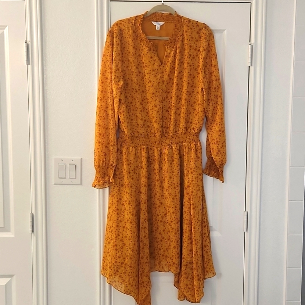 Gold Floral Dress